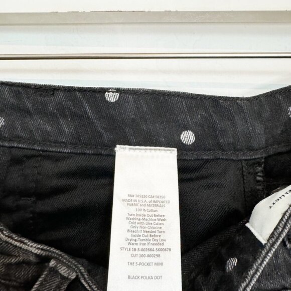 Current/Elliott Denim The 5 Pocket Polka Dot High Rise Jean Mini Skirt Size 24 - Picture 6 of 8